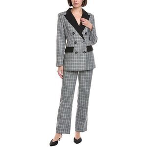 Pascale La Mode Womens  2Pc Suit, Gray